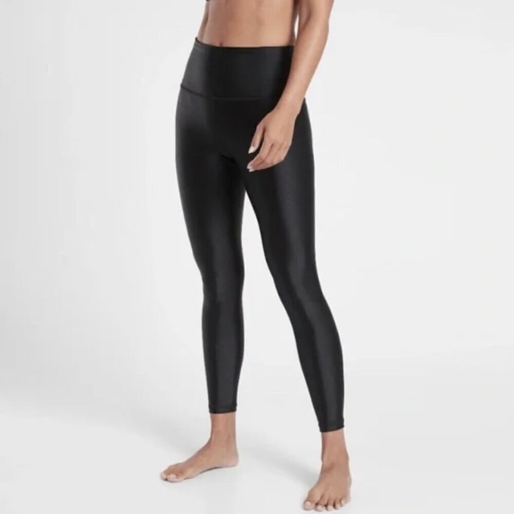 Athleta Elation Shine Tight Leggings in Black, size M/T